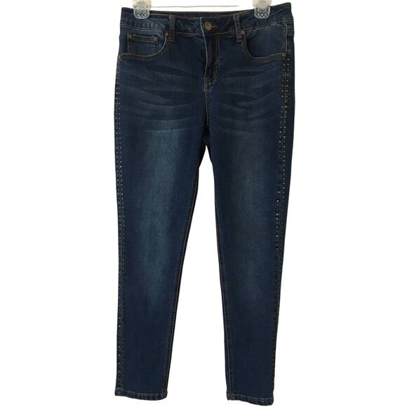 Earl Jeans Skinny Ankle Size 6 Embellished With Studs On The Outside Leg Seam - Picture 1 of 6